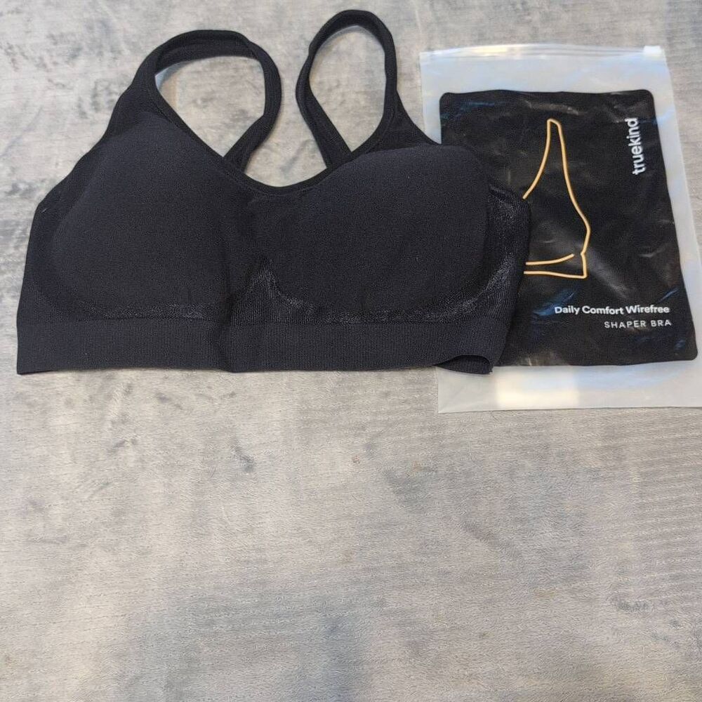 Truekind Shapermint Daily Comfort Wirefree Shaper Bra L Black